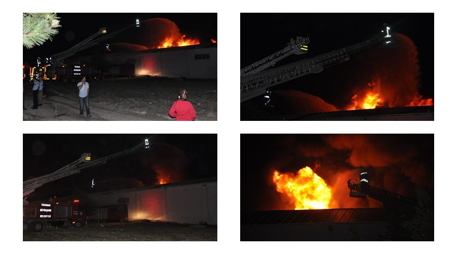 Kent Viole fabrikasında korkutan yangın