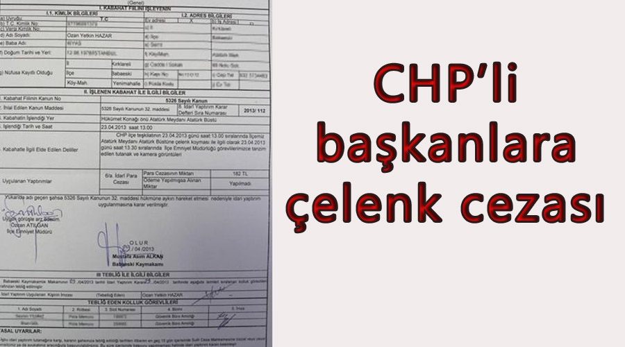 CHP’li başkanlara çelenk cezası 