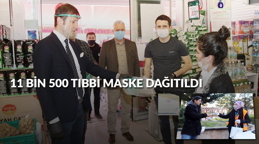 11 bin 500 tıbbi maske dağıtıldı