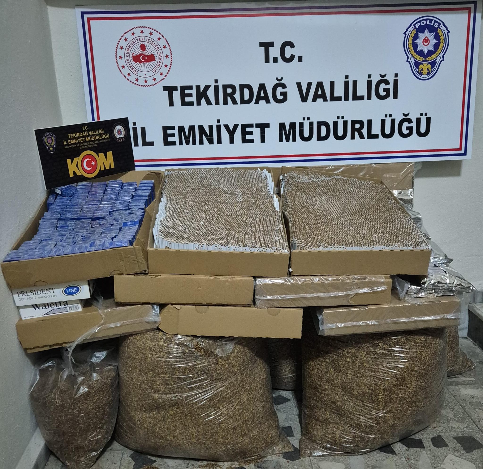 Çerkezköy’de 109 kilogram kaçak tütün ele geçirildi