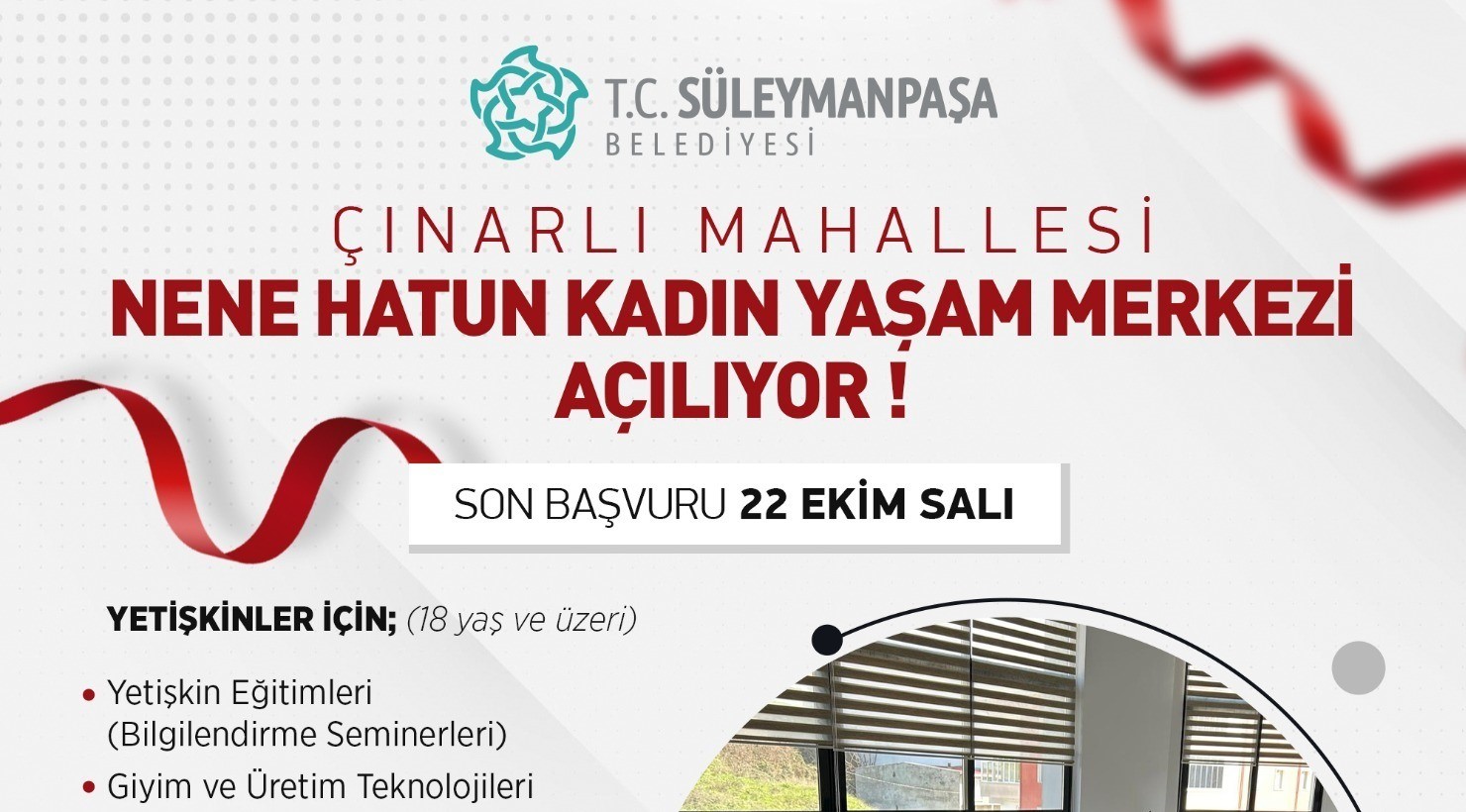 Çınarlı Mahallesi Nene Hatun Kadın Yaşam Merkezi hizmete sunulacak