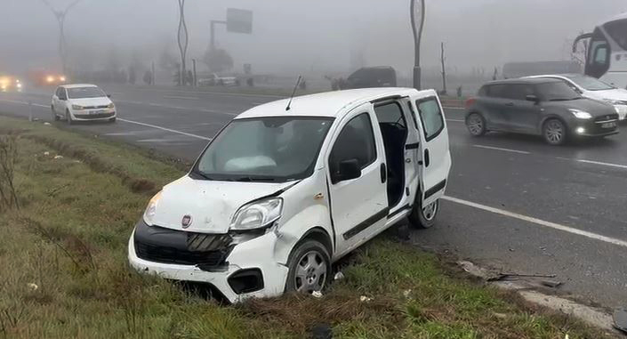 Çerkezköy’de aşırı sis kaza getirdi 