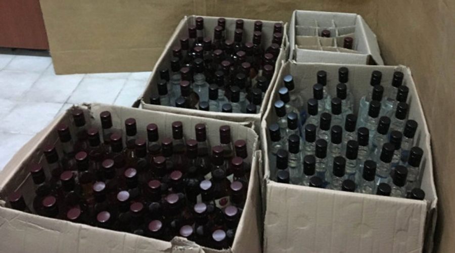 198 şişe kaçak içki yakalandı
