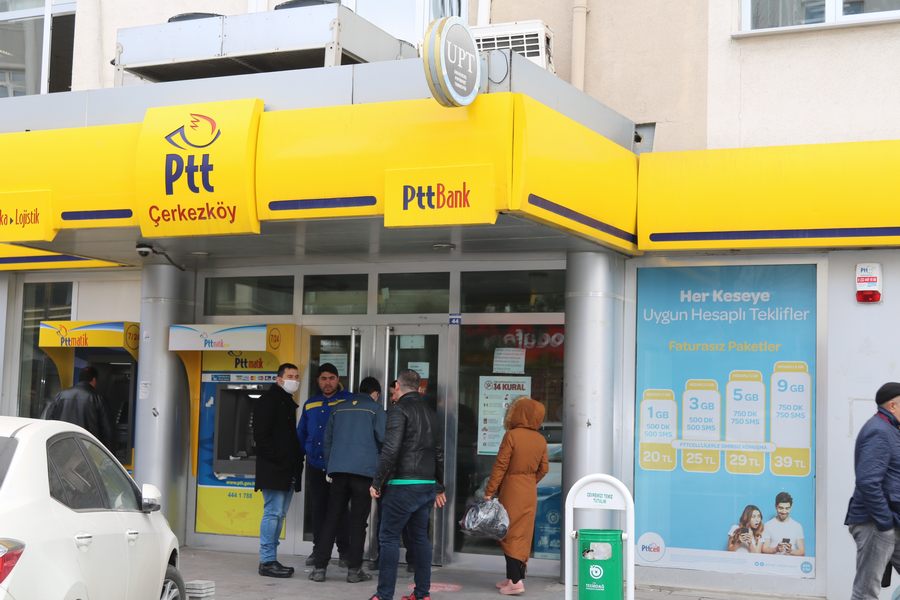 Çerkezköy PTT korona tedbirleri nedeniyle kapatıldı